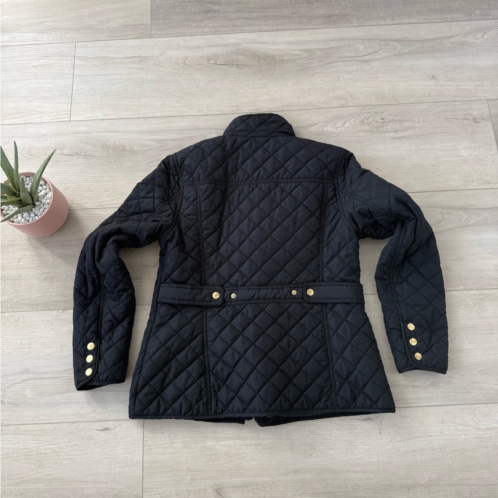 crown & ivy women’s black quilted blazer jacket petite - Picture 7 of 7